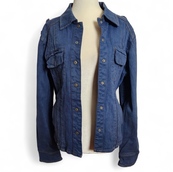 Rustic Denim Blue Women's Jacket - Picture 1 of 7